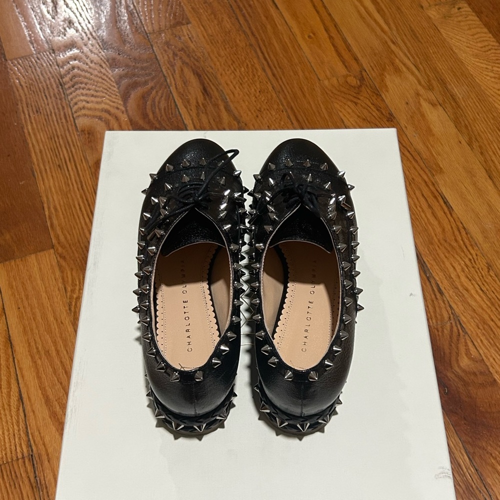 Charlotte Olympia Black Spiked Shoes - Picture 3 of 4